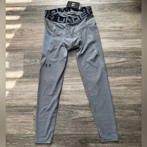 Under Armour Gray Compression Tights with Black Waistband